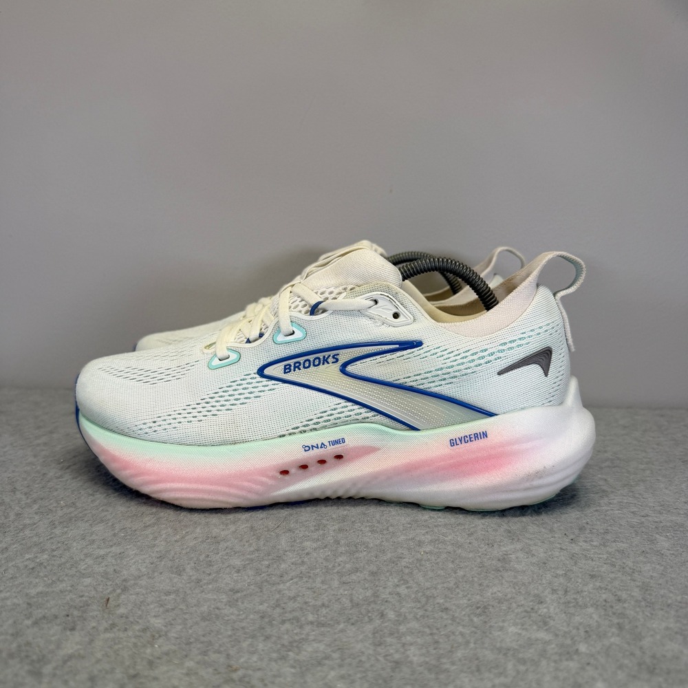 Brooks Glycerin 22 Womens Shoes Size 8 Wide White Running Sneakers 1204341D110